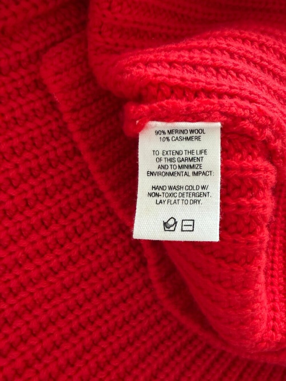 Alex Mill Tomato Red Ribbed Wool and Cashmere Sweater - Picture 4 of 4